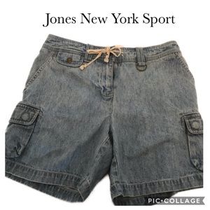 Jones NY Sport cargo pocket denim shorts